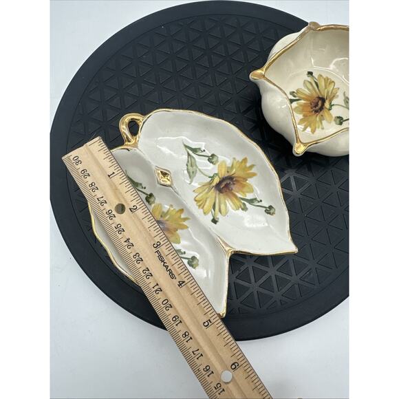 2 Holley Ross China Trinket Holders 22K Gold Trim - Picture 3 of 6